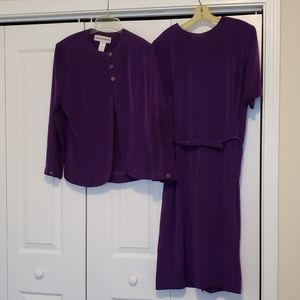 ⚡2 piece womens purple dress suit sz 12